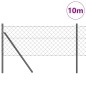 vidaXL Set di pali del recinto Grigio 0.6 x 10 m Acciaio zincato