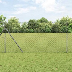 vidaXL Set di pali del recinto Grigio 1 x 10 m Acciaio zincato