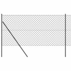 vidaXL Set di pali del recinto Grigio 1 x 10 m Acciaio zincato