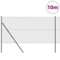 vidaXL Set di pali del recinto Grigio 1 x 10 m Acciaio zincato