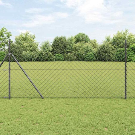vidaXL Set di pali del recinto Grigio 1.2 x 10 m Acciaio zincato