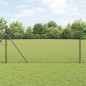 vidaXL Set di pali del recinto Grigio 1.4 x 10 m Acciaio zincato