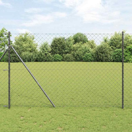 vidaXL Set di pali del recinto Grigio 1.6 x 10 m Acciaio zincato