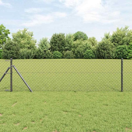 vidaXL Set di pali del recinto Grigio 0.6 x 25 m Acciaio zincato