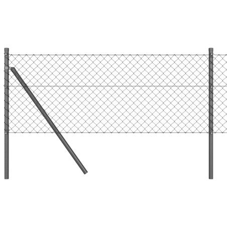 vidaXL Set di pali del recinto Grigio 0.8 x 25 m Acciaio zincato