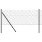 vidaXL Set di pali del recinto Grigio 0.8 x 25 m Acciaio zincato
