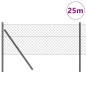 vidaXL Set di pali del recinto Grigio 0.8 x 25 m Acciaio zincato