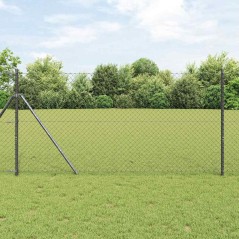 vidaXL Set di pali del recinto Grigio 1 x 25 m Acciaio zincato