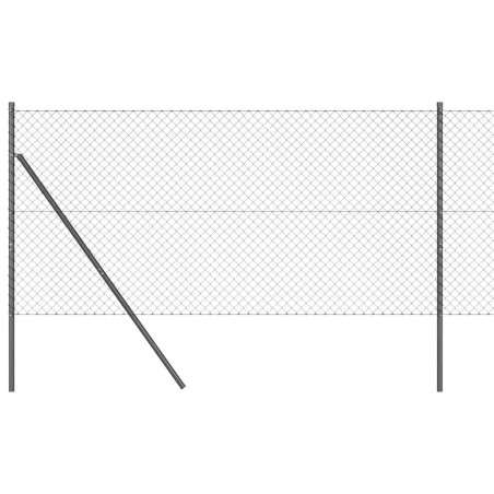 vidaXL Set di pali del recinto Grigio 1 x 25 m Acciaio zincato