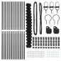 vidaXL Set di pali del recinto Grigio 1.5 x 25 m Acciaio zincato & PVC