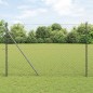 vidaXL Set di pali del recinto Grigio 1.6 x 25 m Acciaio zincato & PVC