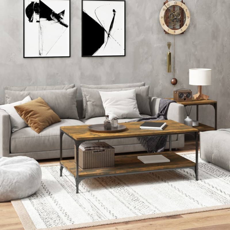 Tavolino da Salotto Rovere Fumo 100x50x40 cm Legno Multistrato Tavolino da Salotto Rovere Fumo 100x50x40 cm Legno Multistrato
