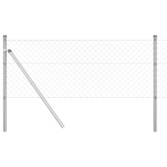 vidaXL Set di pali del recinto Argento 0.4 x 10 m Acciaio zincato
