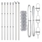 vidaXL Set di pali del recinto Argento 0.4 x 10 m Acciaio zincato vidaXL Set di pali del recinto Argento 0.4 x 10 m Acciaio zincato