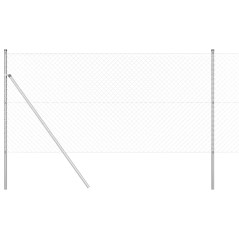 vidaXL Set di pali del recinto Argento 1 x 10 m Acciaio zincato