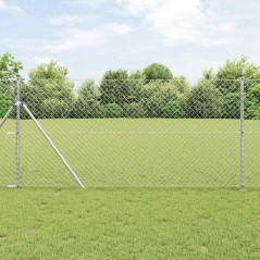 vidaXL Set di pali del recinto Argento 1.2 x 10 m Acciaio zincato
