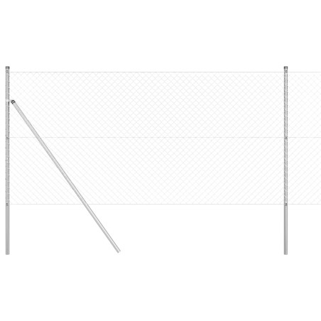 vidaXL Set di pali del recinto Argento 1.4 x 10 m Acciaio zincato