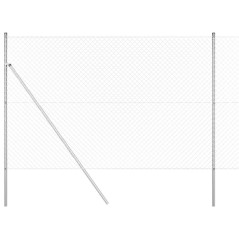 vidaXL Set di pali del recinto Argento 1.5 x 10 m Acciaio zincato