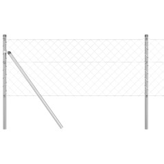 vidaXL Set di pali del recinto Argento 0.6 x 10 m Acciaio zincato