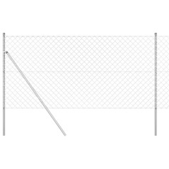 vidaXL Set di pali del recinto Argento 1.2 x 10 m Acciaio zincato