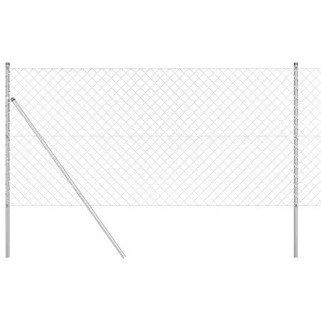 vidaXL Set di pali del recinto Argento 1.2 x 10 m Acciaio zincato