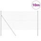 vidaXL Set di pali del recinto Argento 1.2 x 10 m Acciaio zincato vidaXL Set di pali del recinto Argento 1.2 x 10 m Acciaio zincato