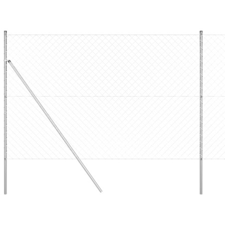 vidaXL Set di pali del recinto Argento 1.5 x 10 m Acciaio zincato