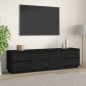 Mobile Porta TV Nera 176x37x47,5 cm in Legno Massello di Pino Mobile Porta TV Nera 176x37x47,5 cm in Legno Massello di Pino