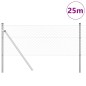 vidaXL Set di pali del recinto Argento 0.8 x 25 m Acciaio zincato