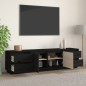 Mobile Porta TV Nera 176x37x47,5 cm in Legno Massello di Pino Mobile Porta TV Nera 176x37x47,5 cm in Legno Massello di Pino