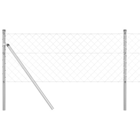 vidaXL Set di pali del recinto Argento 0.6 x 25 m Acciaio zincato
