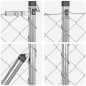 vidaXL Set di pali del recinto Argento 0.6 x 25 m Acciaio zincato