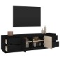 Mobile Porta TV Nera 176x37x47,5 cm in Legno Massello di Pino Mobile Porta TV Nera 176x37x47,5 cm in Legno Massello di Pino