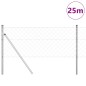vidaXL Set di pali del recinto Argento 0.8 x 25 m Acciaio zincato