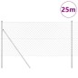vidaXL Set di pali del recinto Argento 1 x 25 m Acciaio zincato