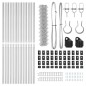 vidaXL Set di pali del recinto Argento 1 x 25 m Acciaio zincato