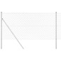 vidaXL Set di pali del recinto Argento 1.2 x 25 m Acciaio zincato