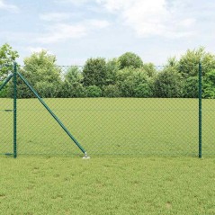 vidaXL Set di pali del recinto Verde 1 x 10 m