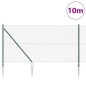 vidaXL Set di pali del recinto Verde 1 x 10 m