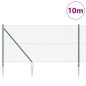 vidaXL Set di pali del recinto Verde 1.4 x 10 m Acciaio zincato