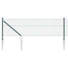 vidaXL Set di pali del recinto Verde 0.4 x 10 m