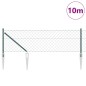 vidaXL Set di pali del recinto Verde 0.6 x 10 m Acciaio zincato