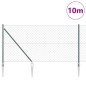 vidaXL Set di pali del recinto Verde 1 x 10 m Acciaio zincato