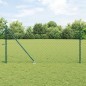 vidaXL Set di pali del recinto Verde 1.2 x 10 m Acciaio zincato