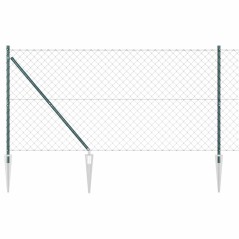 vidaXL Set di pali del recinto Verde 1.2 x 10 m Acciaio zincato