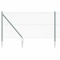 vidaXL Set di pali del recinto Verde 1.2 x 10 m Acciaio zincato