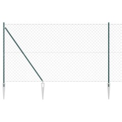 vidaXL Set di pali del recinto Verde 1.6 x 10 m Acciaio zincato