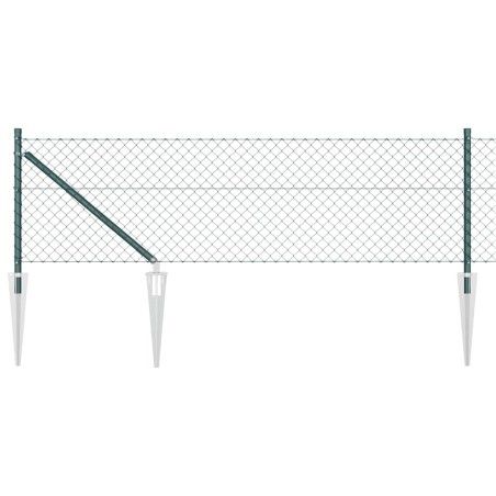 vidaXL Set di pali del recinto Verde 0.4 x 25 m Acciaio zincato