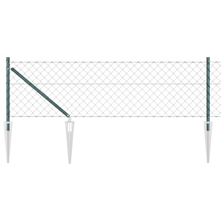 vidaXL Set di pali del recinto Verde 0.6 x 25 m Acciaio zincato