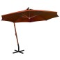 Ombrellone a Sbalzo Terracotta 3,5x2,9 m Palo in Abete Massello